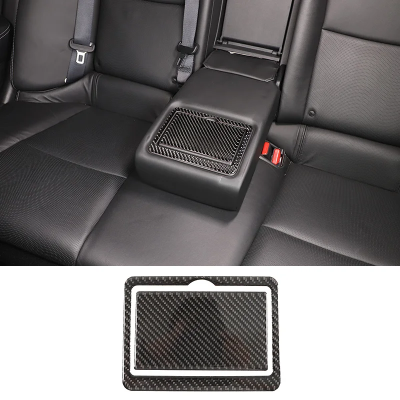 

For Infiniti Q50 Q50L 2015-2022 Soft Carbon Fiber Car Rear Drain Cup Holder Panel Decorative Sticker Car Interior Accessories