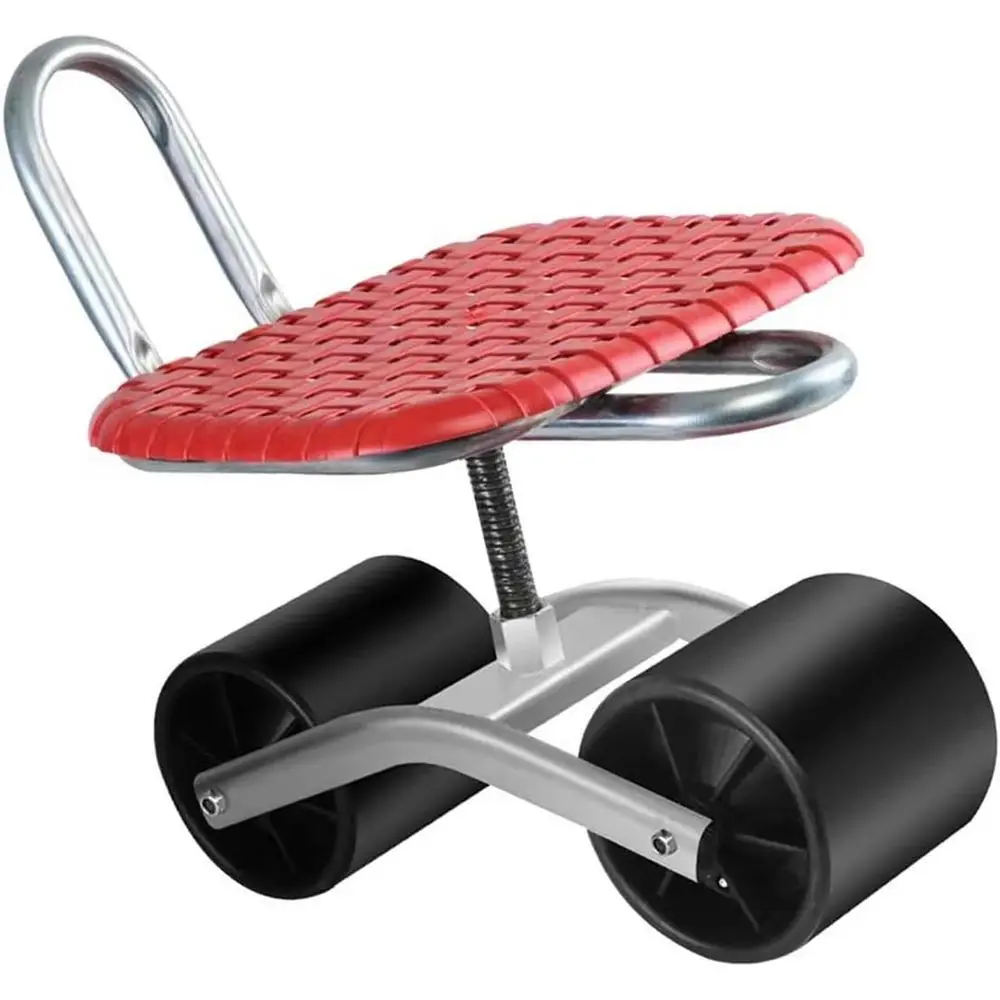 

Cart Workseat, 360° Swivel Rolling Gardens, Seat with 2 Wheels, for Lawn Yard (Red)