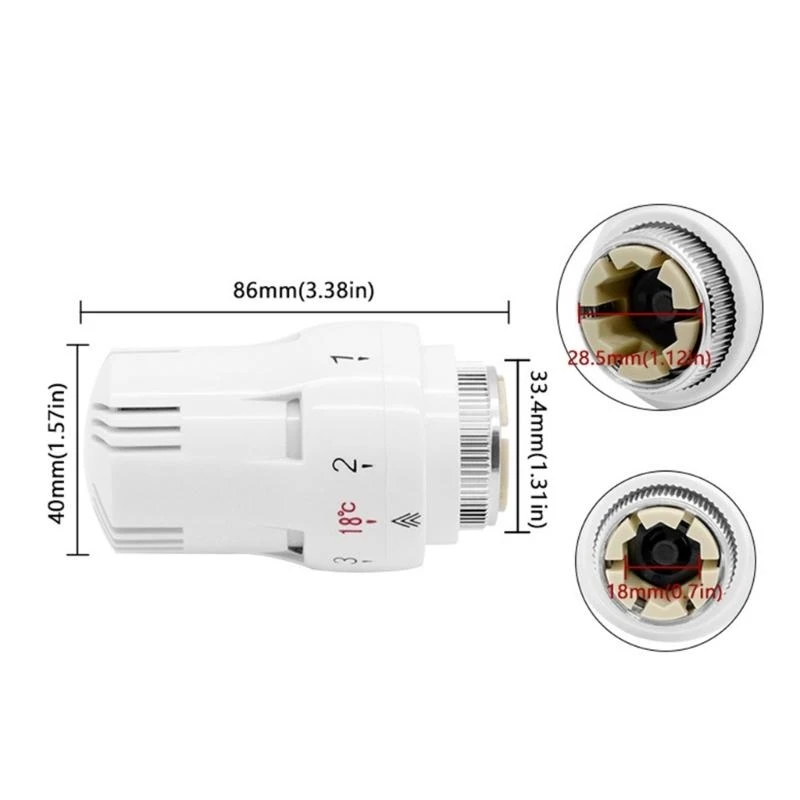 Valvole controllo termostatico verticale R1WA per radiatori Regolazione della temperatura ABS