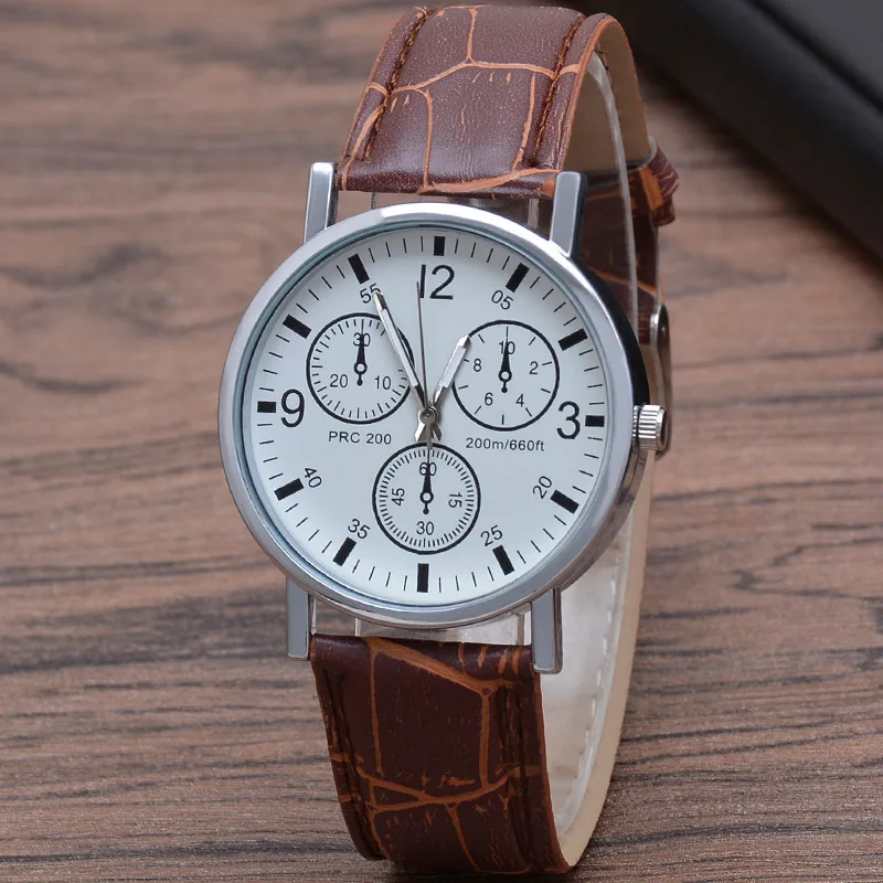 Men Quartz Watch Stylish Men's Chronograph Watches with Quartz Movement Leather Strap Gift for Boyfriend or Father for Men