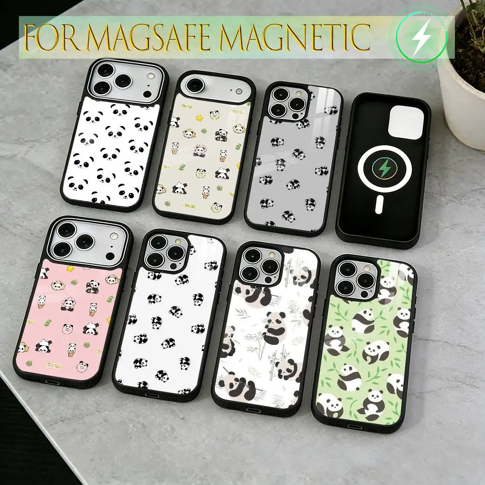 

Chibi Panda Phone Case For iPhone17,16,15,14,13,12,11 Plus,Pro Magnetic For Magsafe Wireless Charging