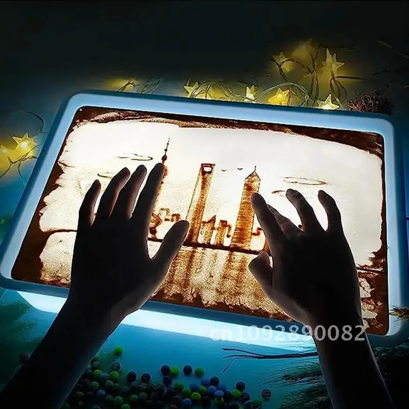 DIY Creativity Table Sand Art Drawing Light Box For Kids Mini Gift With Chrismas LED Lightbox Tabletop Art Xmas Holiday For Sand