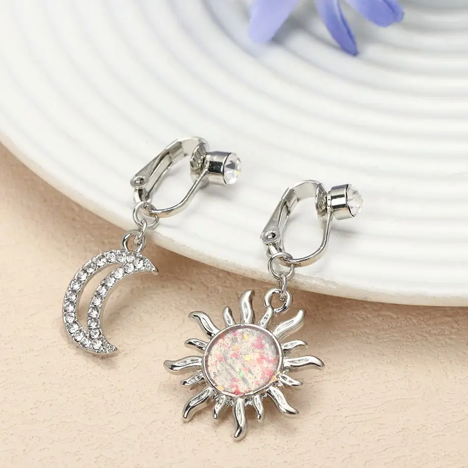 Faux Fake Belly Star Fake Belly Piercing Heart Clip On Umbilical Navel Fake Pircing Moon Leaves Cartilage Earring Clip Jewelry