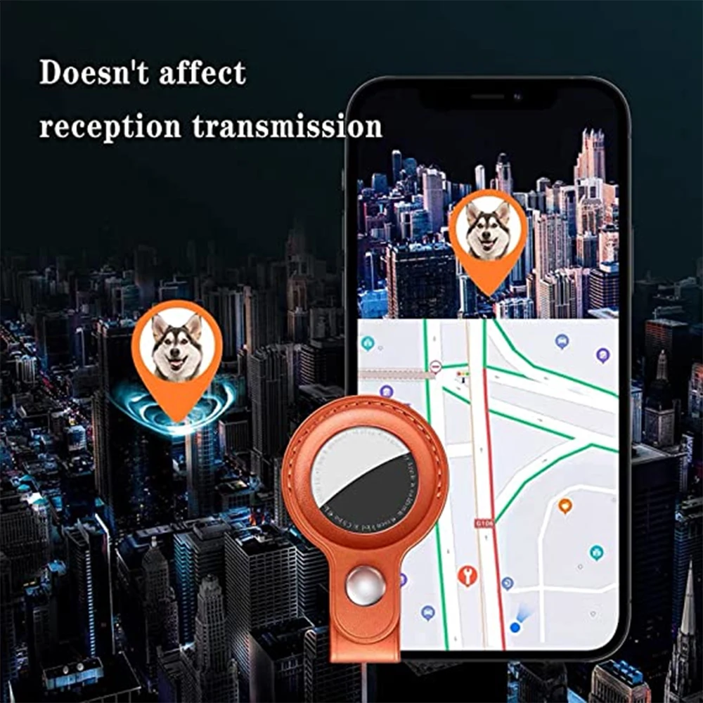 Skórzany brelok do Apple Airtags pokrowiec ochronny zderzak Shell Tracker akcesoria Anti-scratch Air Tag kluczowy uchwyt pierścieniowy