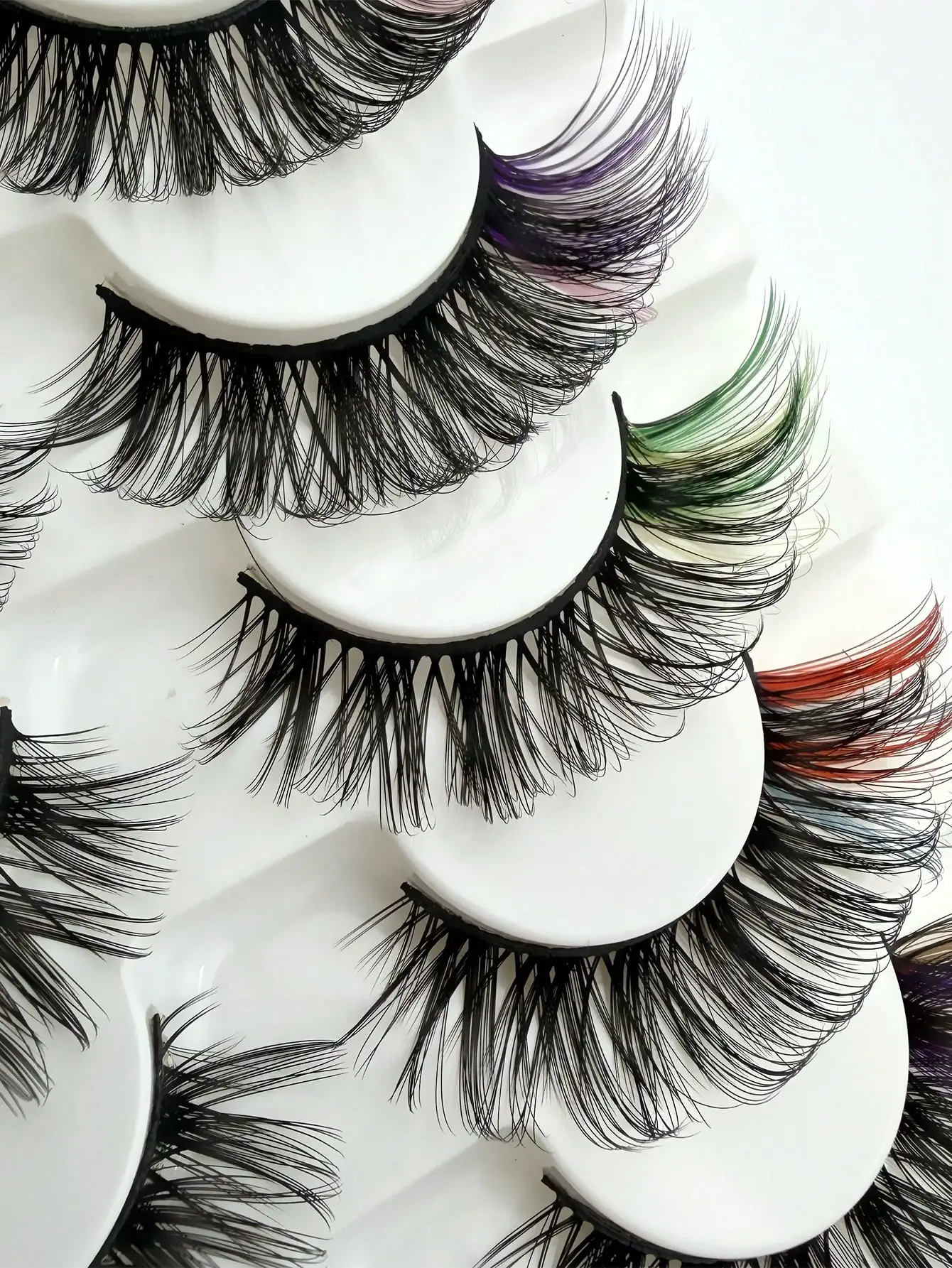 7 Paar bunte falsche Wimpern, 3D-Nerzhaar, DD-gewellte, flauschige Wimpern, russisches Volumen, natürliche, dicke Wimpern – Detail 6