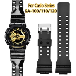 For Casio Watch strap GA100/110 GD120 GA-100 Black Gold Silicone Resin Matt gloss Watchband G-SHOCK Men's And Women Accessories