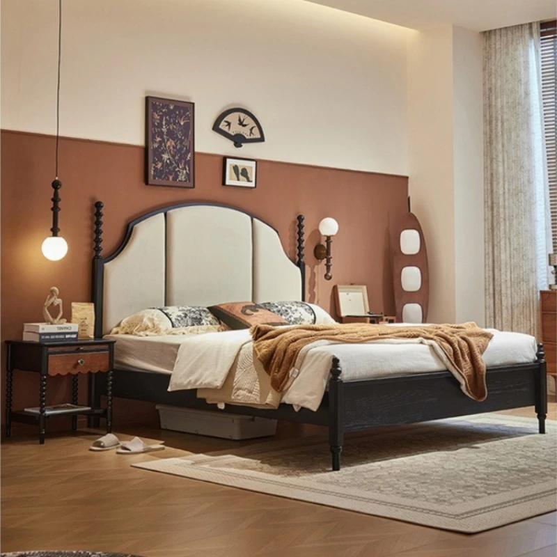 Mid-Century Style Solid Wood Retro Beds Nordic Creative High-End Double Bed Creative Bedroom Furniture Кровать Односпальная FYBB