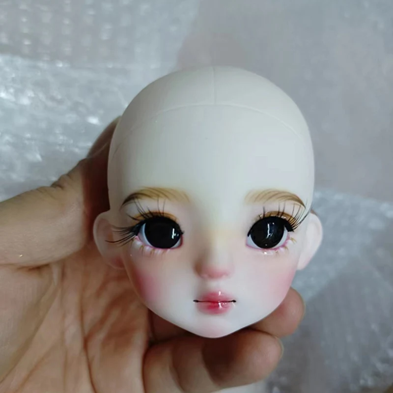 Cabeza de maquillaje Bjd pintada a mano para niñas, juguete de vestir, regalo, 28cm, 1/6