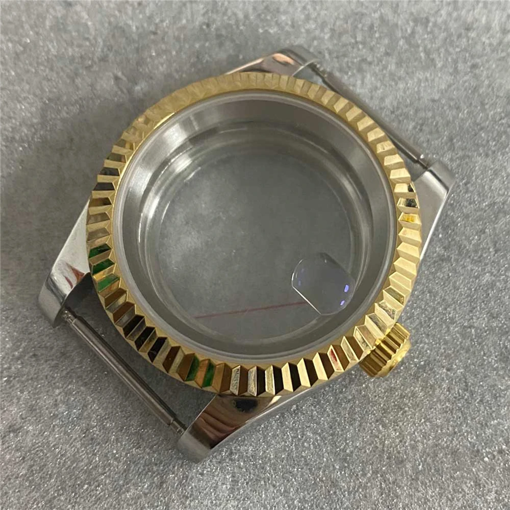 39mm Oyster Perpetual / Fluted Bezel Case Sapphire Glass Transparent Bottom For NH35/ NH36 4R Mechanical Movement