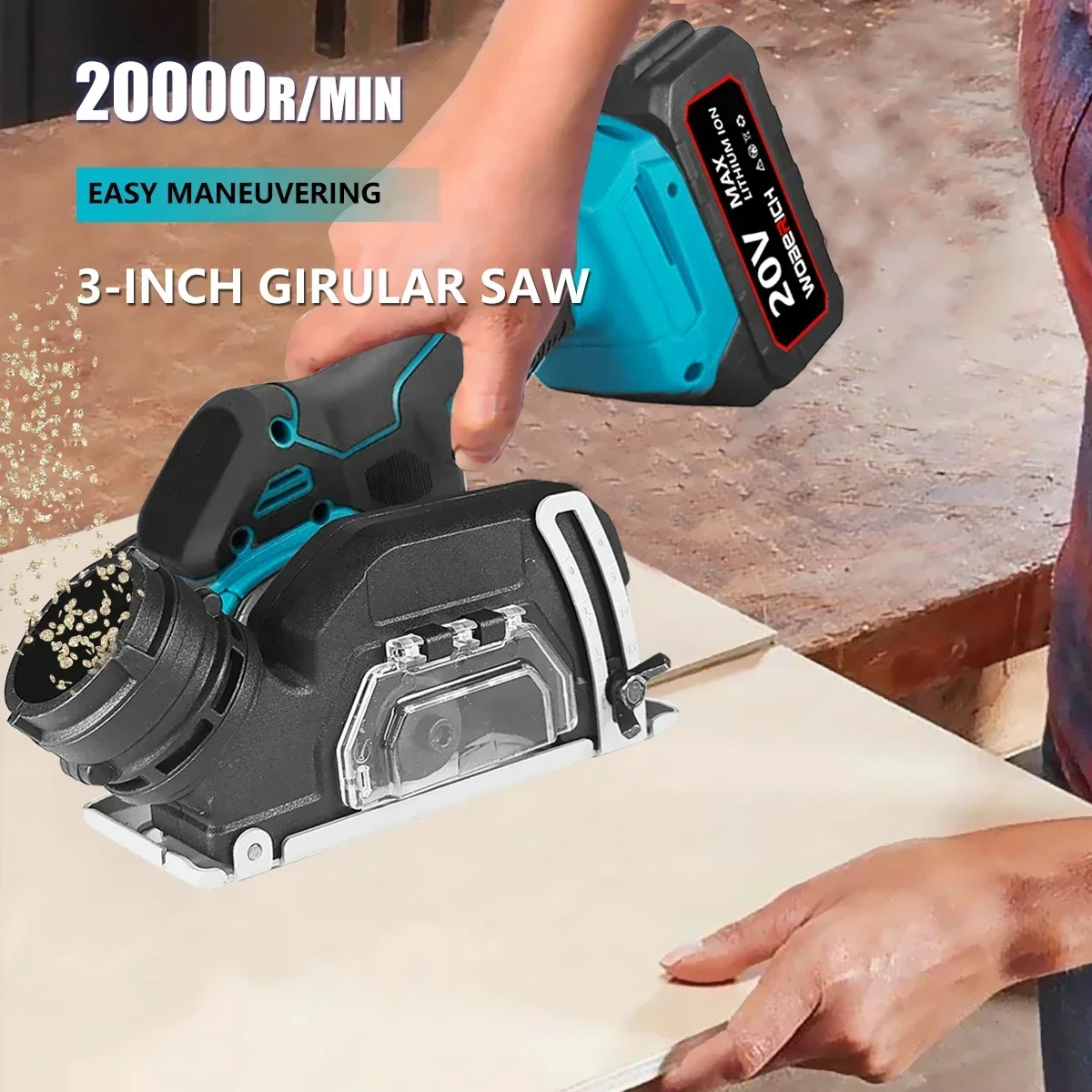 3inch Cordless Electric Small Cutting Machine Compact Cut OFF 76MM Mini Angle Grinder With 2pcs cuting disc for Makita Battery