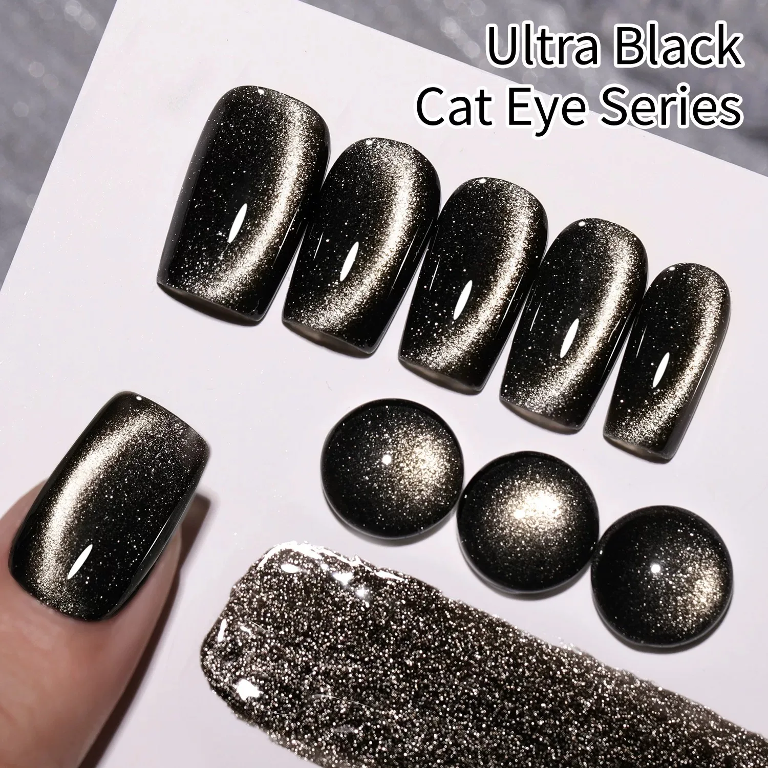 1 pz TC Black Pearl Ultra Black Bead di vetro Cat Eye Gel Smalto per unghie 2025 Nuovo Llight Luxury Super flash Nail Salon Nail Art