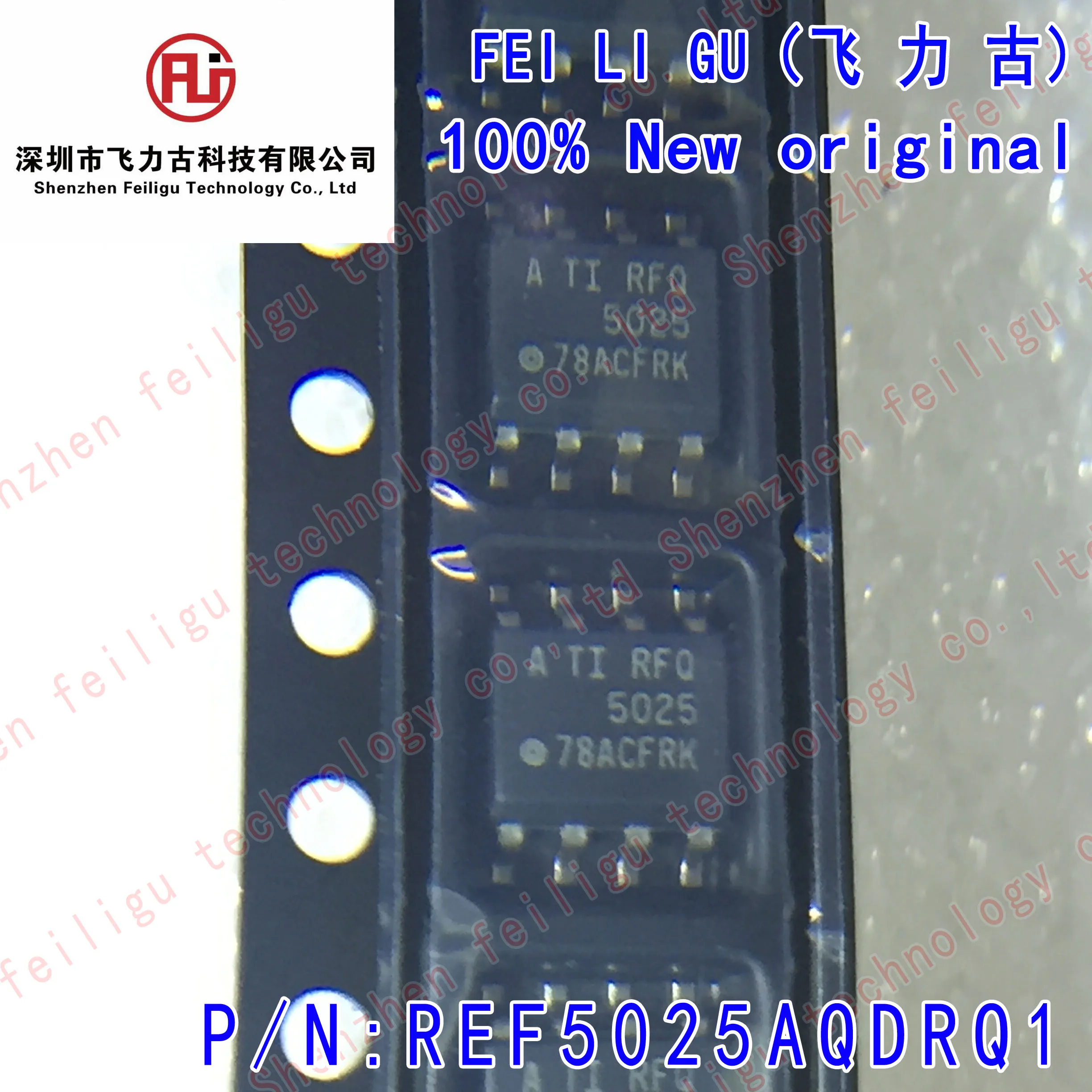 1/10/30Pieces100% (New) Original REF5025AQDRQ1 REF5025AQDR Screen Printing:RFQ5025 Package:SOP8 Voltage Reference Chip
