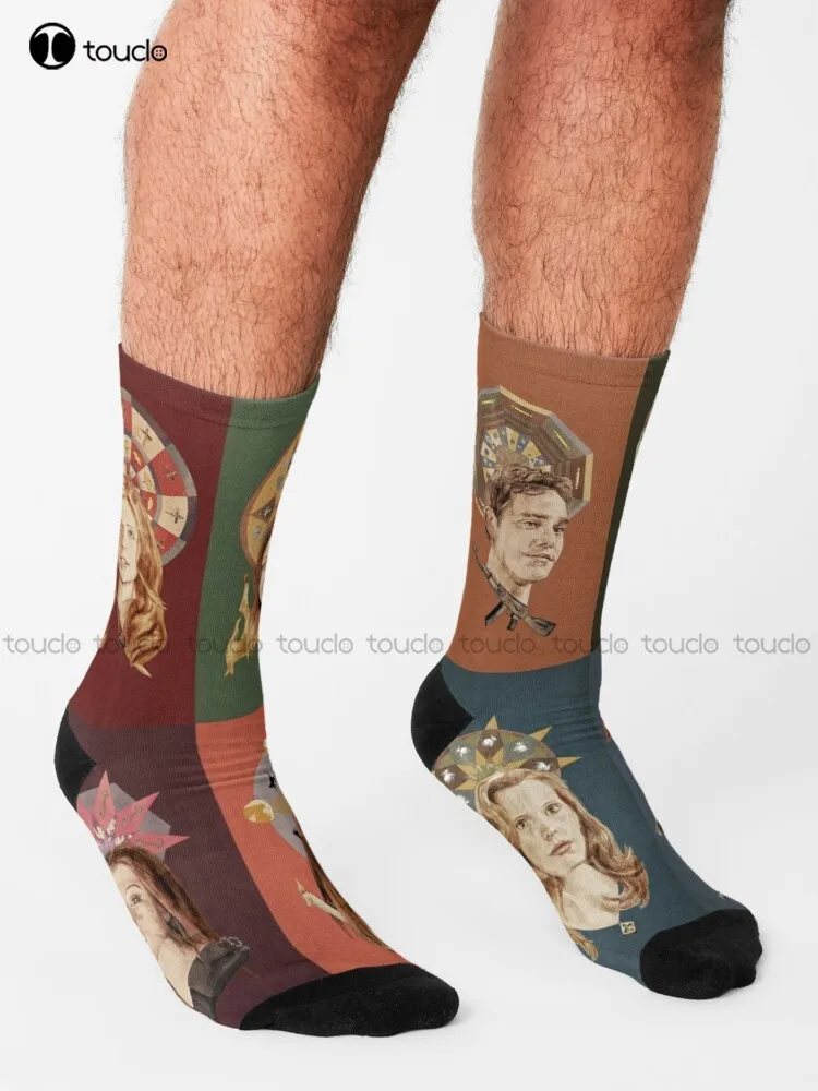 Buffy The Vampire Slayer - Tarot Cards Socks Women Halloween Socks Personalized Custom 360° Digital Print Gift Harajuku Colorful