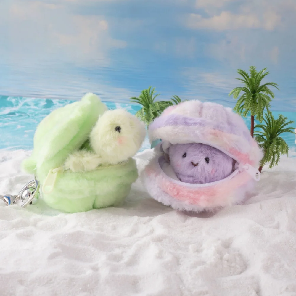 Mini Cute Ocean Animal Plush Keychain Fluffy Whale Octopus Small Turtle Plush Hanging Ornament Backpack Pendant