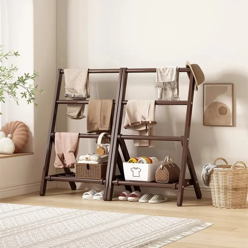 *Organizer Shelf Dressing Rooms Foldable Coat Racks Wooden Floor Removable Space Saving Clothes Racks Cheap Hallway Wardrobe