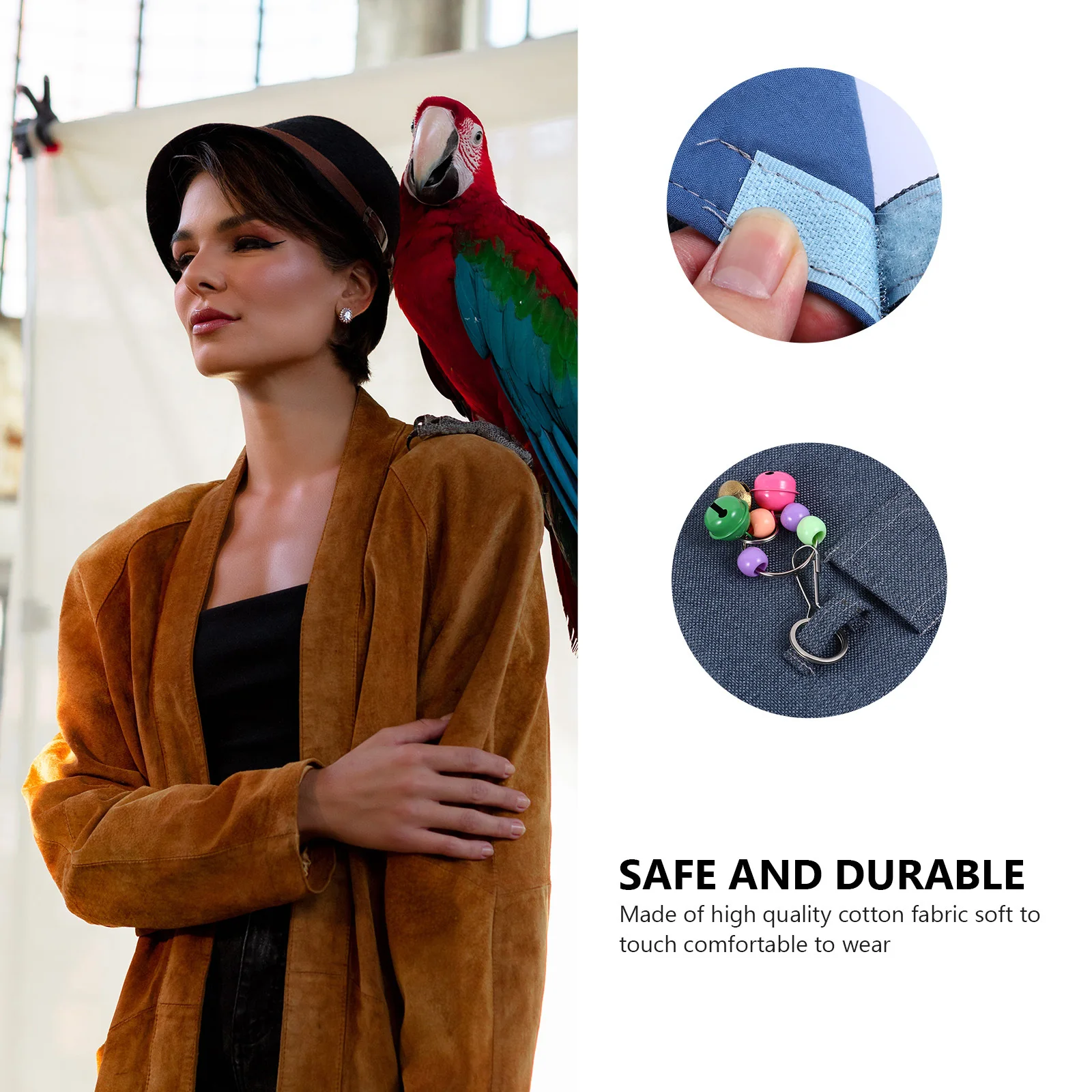 

Pet Bird Parrot Protective Shawl Cotton Fabric Adjustable Shoulder Protector Pad Anti Scratch Droppings Shield