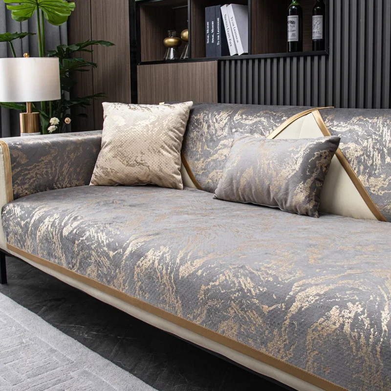 2025 Dutch Velvet Gilding Technology Sofa Cover Four Season Sofa Towel Sofa Cushion Anti Slip Light Luxury Leather Couch Blanket