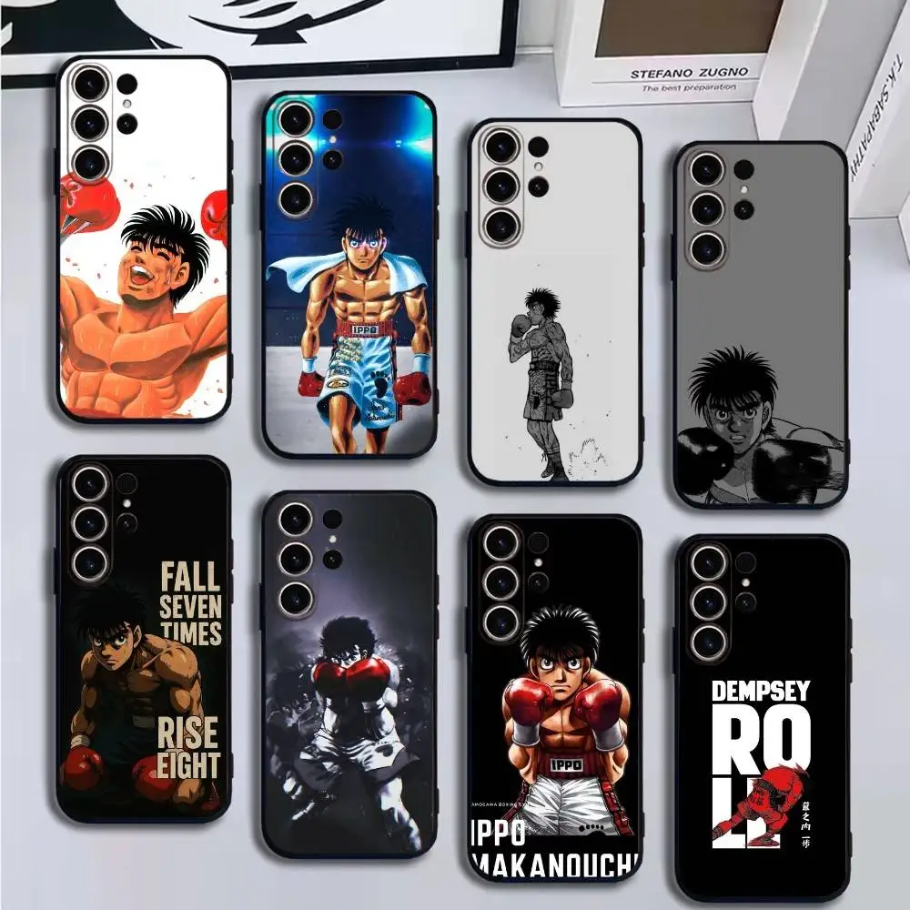 

Boxing H-Hajime no Ippo Phone Case For SamsungS25,24,21,22,23,30,Ultra,20,Plus,Fe,Lite,Note,10,9,Soft Black Cover