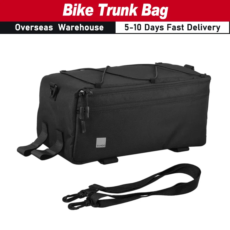 Cycle Insulated Trunk Cooler Bag Bicycle Rear Seat Bag Luggage Rack Pannier Bike Trunk Bag Constructed of 600D Twill Fabric