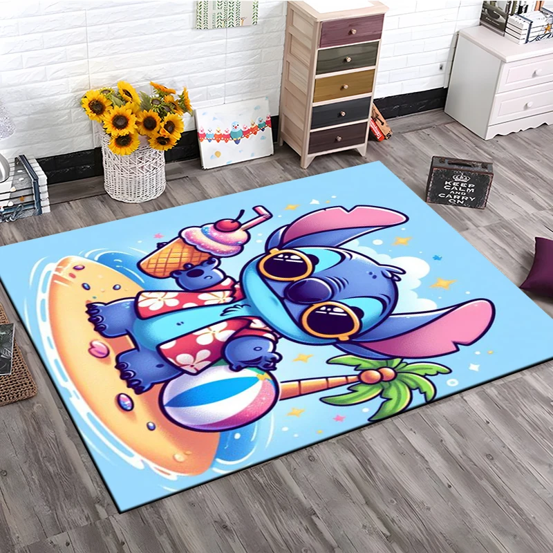 Disney Fashion Lilo Stitch Kids antypoślizgowa duża dywan do składania dywanik 3D do domu pokój dzienny dla dziecka sypialnia Sofa dekoracja prezent