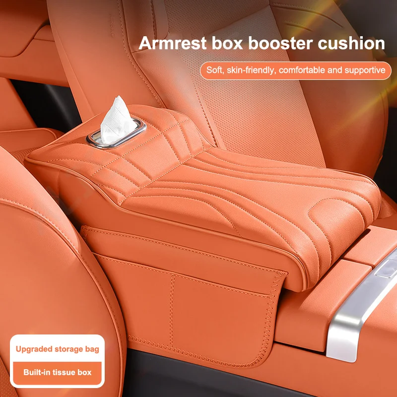 

Thickened Car Center Console Armrest Cushion: With Extra Side Support & Tissue Box
