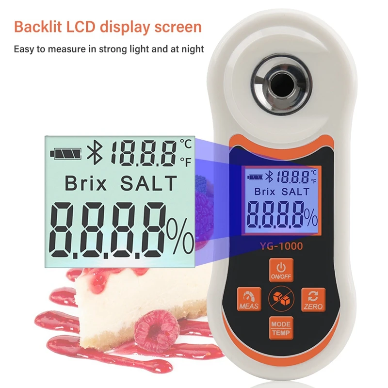 Digital Display 3 In 1 Electronic 0-60% Brix Meter Refractometer, Sugar Salt Meter, Fruit Juice Sugar Content Tester