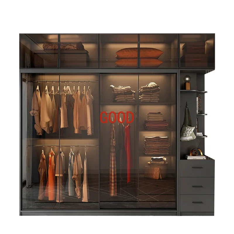 Mirror Cabinets Wardrobe Storage Cupboard Display Desk Clothes Closet Filing Shelves Simple Makeup Cube Ropero Salon Furniture