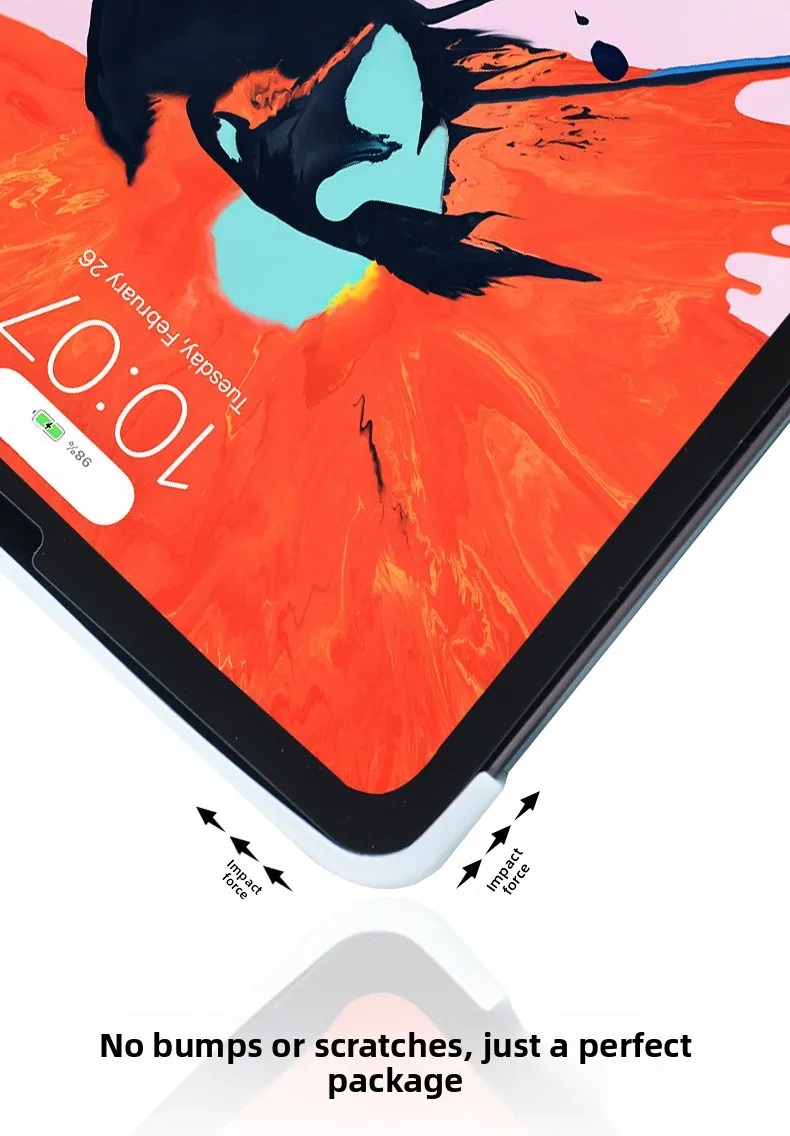 Silikon Tri-Fold Hülle für iPad 11. Generation Air 7/6/5 Pro 11 mit Auto-Wach-/Schlaffunktion und weicher Rückseite – Detail 6