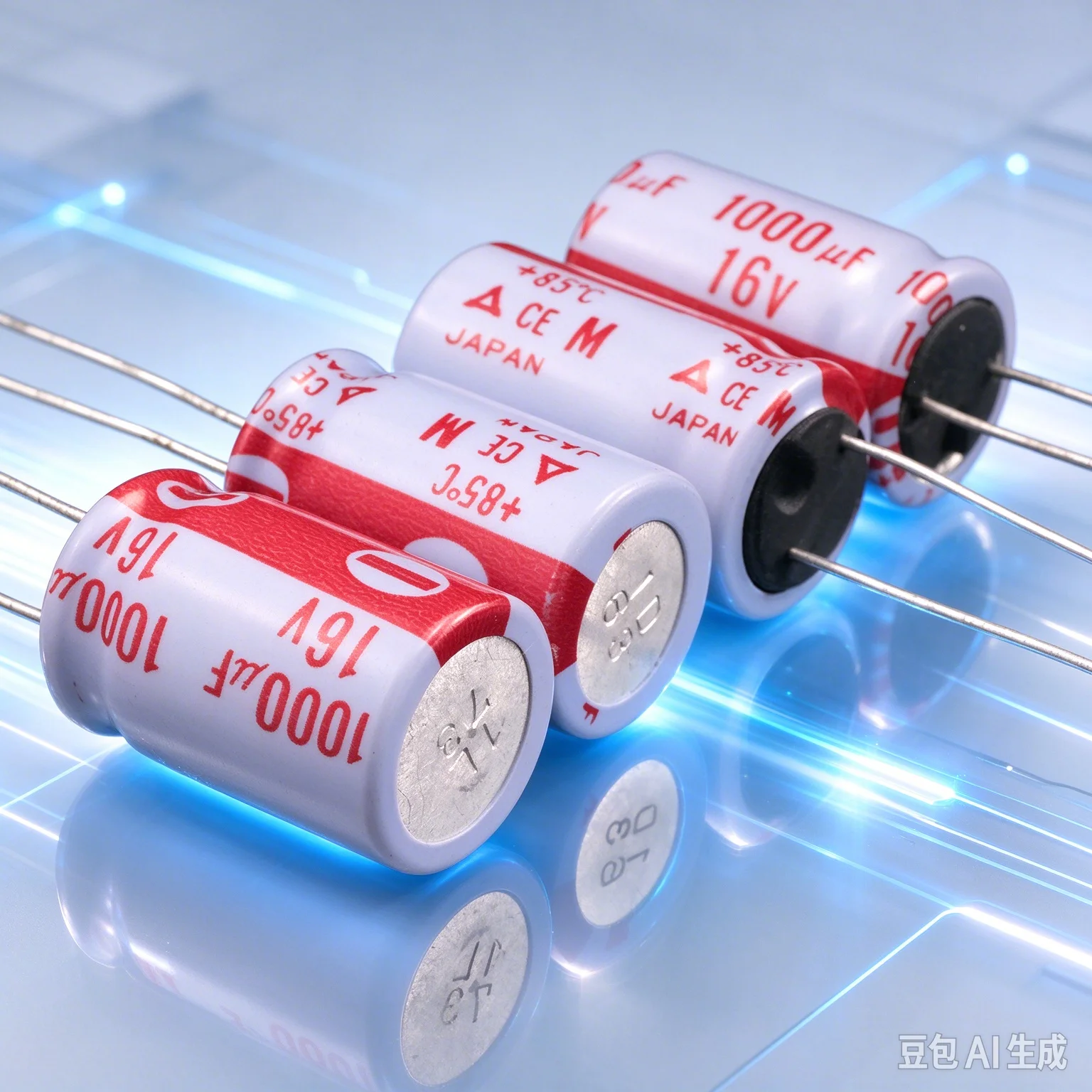 10pcs-for-matsushita-vintage-red‑print-mitsubishi‑mark-audio-decoupling-filter-electrolytic-capacitor-16v-1000uf