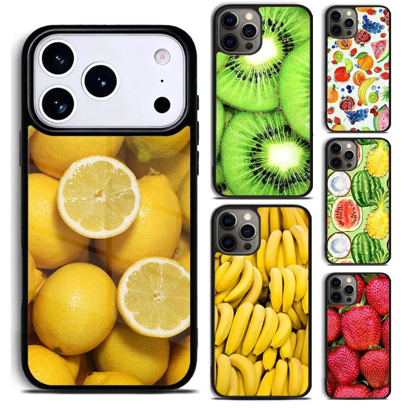 Fruits Watermelon Pineapple Summer Phone Case for iPhone 17 16 15 Pro Max Air 14 13 12 11 Plus Shockproof Cover