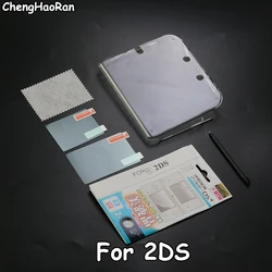 ChengHaoRan Durável Transparente Plástico Protetor Hard Case Capa Shell, Filme Anti Poeira, Caneta De Plástico para 2DS Gaming