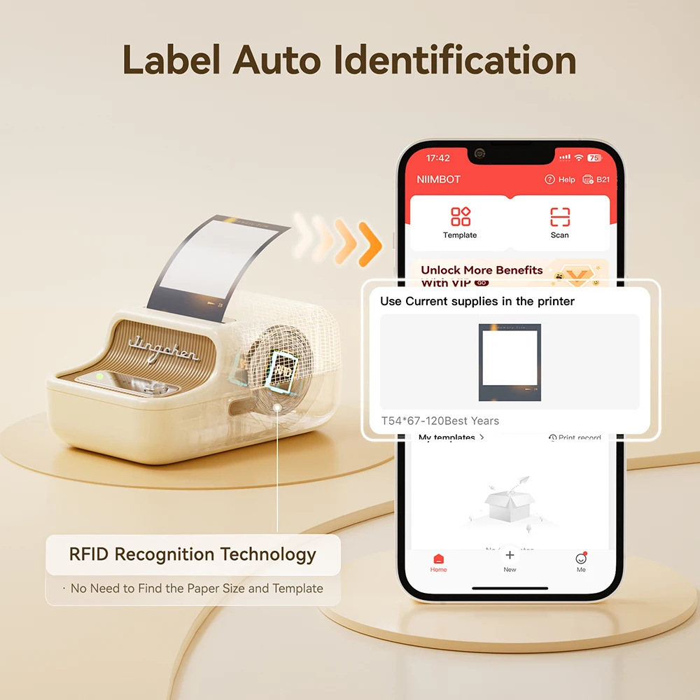 Niimbot B21 Portable Label Printer Wireless Bluetooth Label Maker Multifunctional Self-adhesive Pocket Label Machine