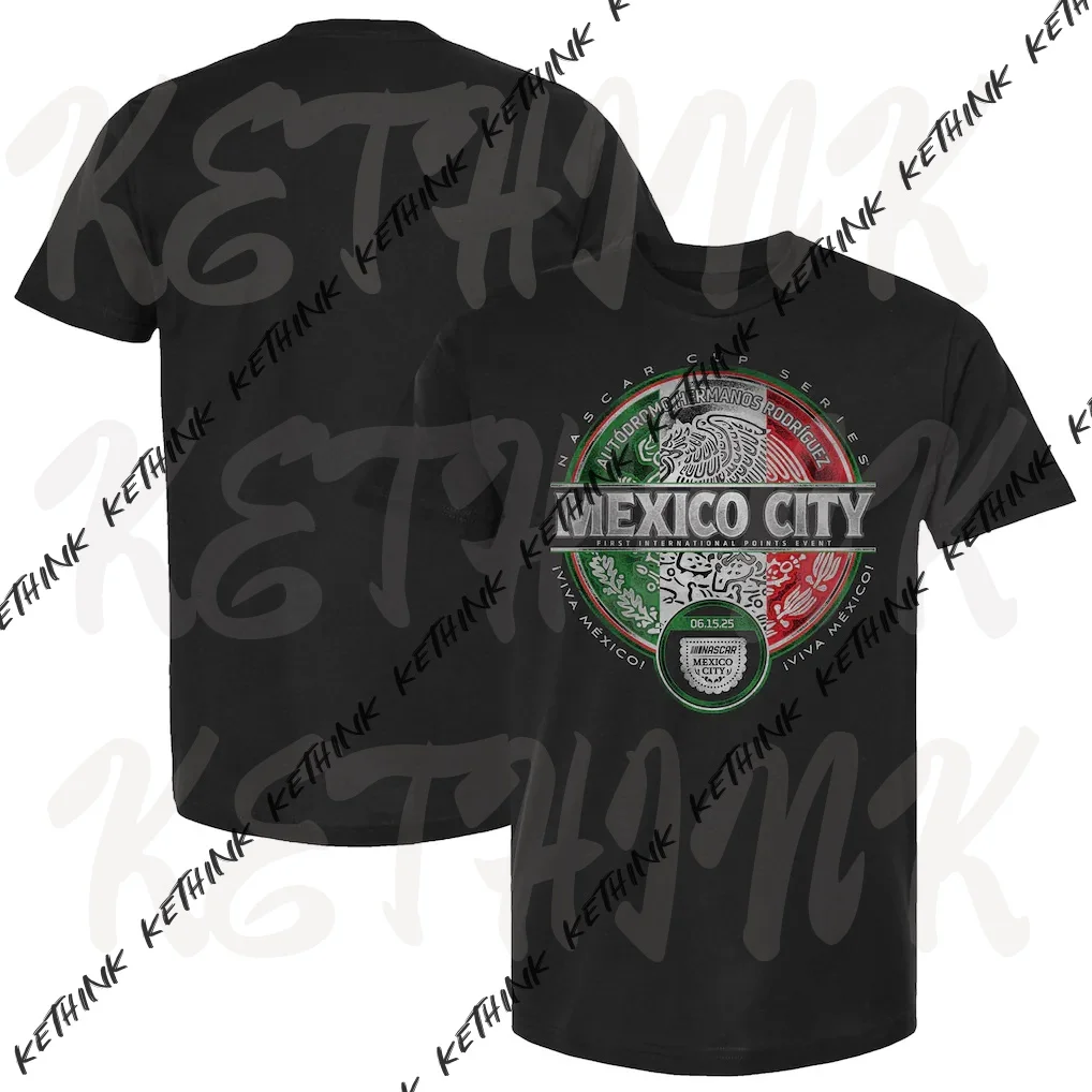 

NASCAR Mexico City Race Heritage Black Cotton T-Shirt Men Women Fashion T Oversized Cotton Casual Streetwear T-shirts