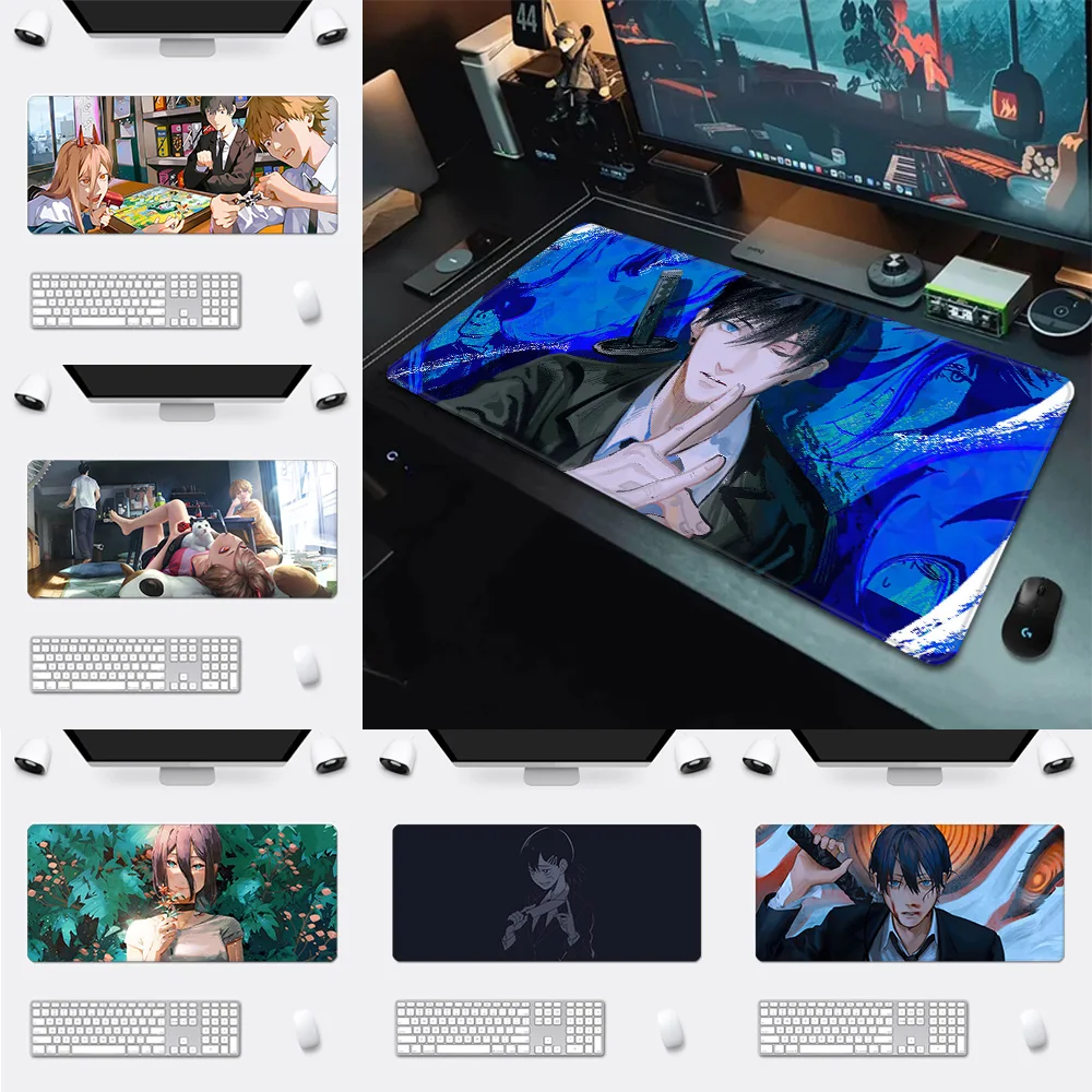 Chainsaw Man Mousepad HD Printing Computer Gamers Locking Edge Non-slip Mouse Pad XXL90x40cm Keyboard PC Desk Pad