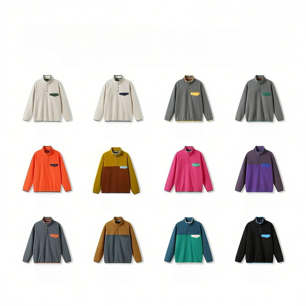 Jaqueta Masculina Americana Retrô de Moletom com Capuz, Térmica, Camada Intermediária, Gola Alta, Fechamento Superior e Acolc...