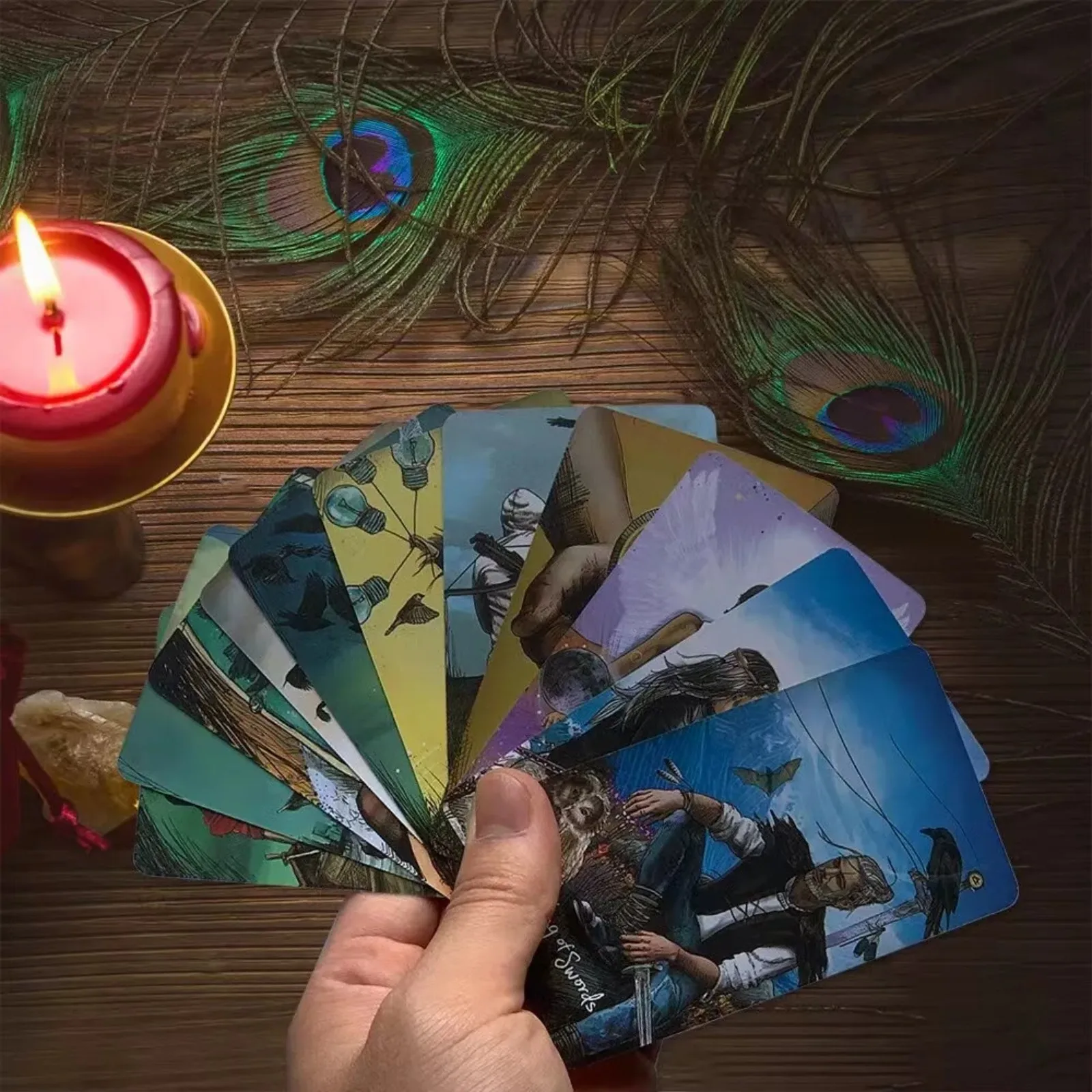 سطح التارو 78 بطاقة مع دليل - النسخة الإنجليزية المبتدئة للنمو الروحي والقراءة البديهية والاكتشاف الذاتي #4