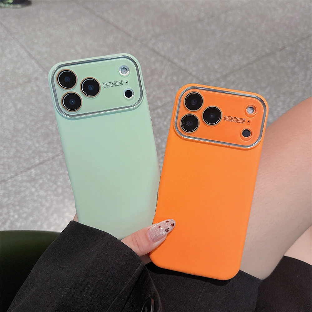 Оригинальный чехол из жидкого силикона для iPhone 17, 16, 15, 14, 13 Pro Max, объектив «все включено», большое окно, мягкая противоударная задняя крышка для телефона