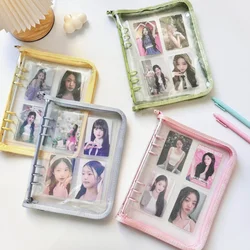 A5 Cute Ins Sparkling Blingbling Binder Photocards Transparent Zipper Photo Album Card Holder Book Girl Hand Account Book Cover