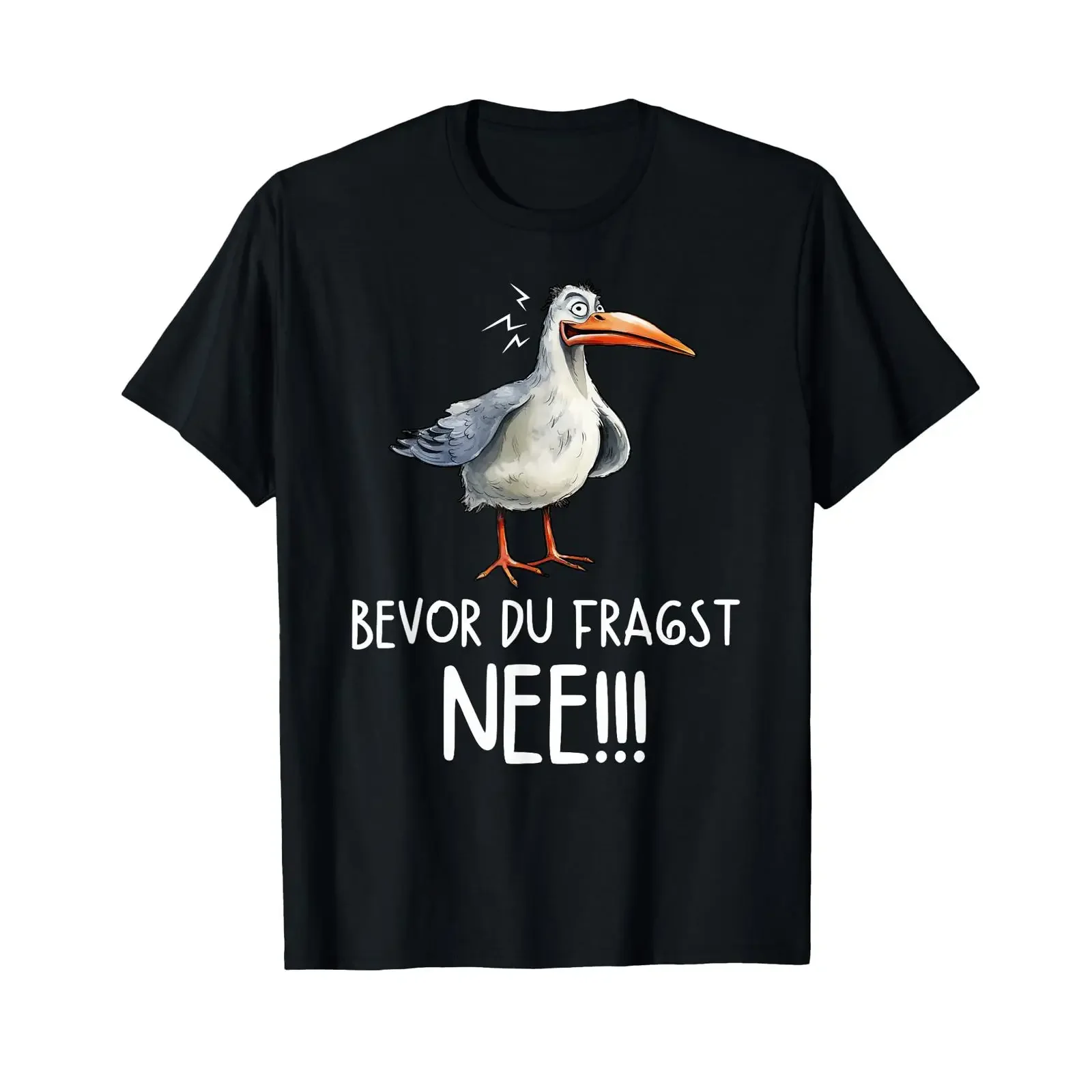Funny Seagull Before You Ask NO T Shirt vintage Washed Unisex streetwear designer clothes Casual Top For Everyday Wear homme
