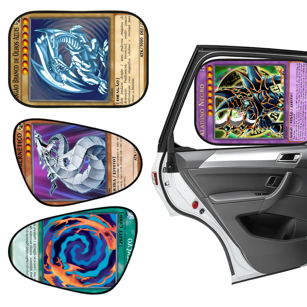 Yu-Gi-Oh MONSTER CARD Car Sun Shade UV Protection Electrostatic Adsorption Car Window Sunshade For Kids Outdoor Sunscreen