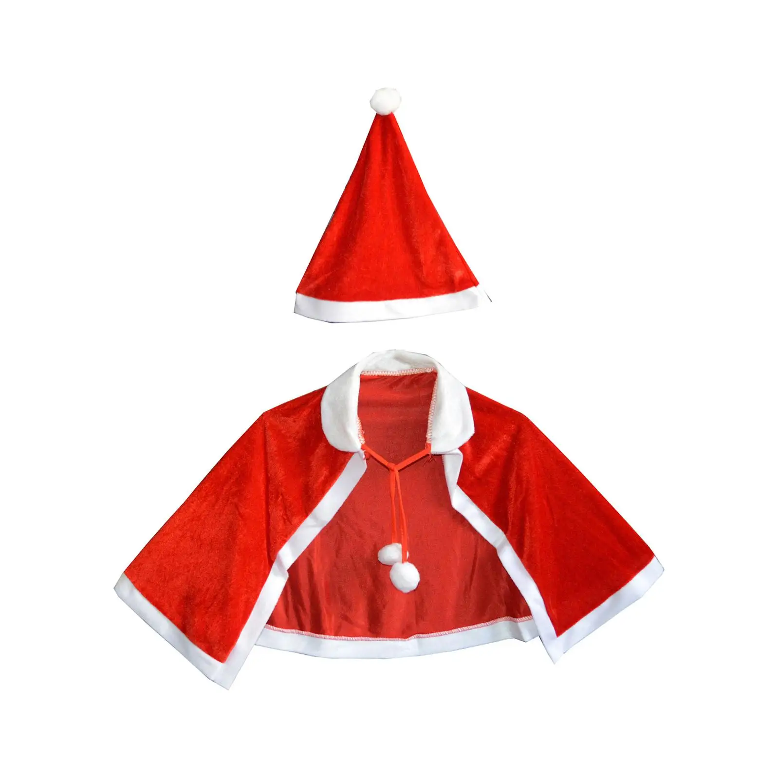 Elegancka Czerwona Peleryna Płaszcz Dziewczęcy Świąteczny Szal Flanelowy Strój Świętego Mikołaja Przebranie dla Dzieci na Halloween Cosplay Event