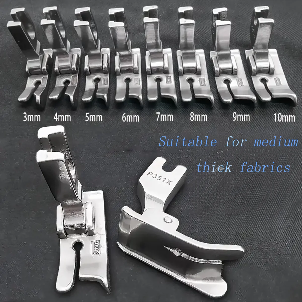 1set (8pcs) industrial sewing machine presser foot, stainless steel adjustable folding foot, suitable for single needle sewing,