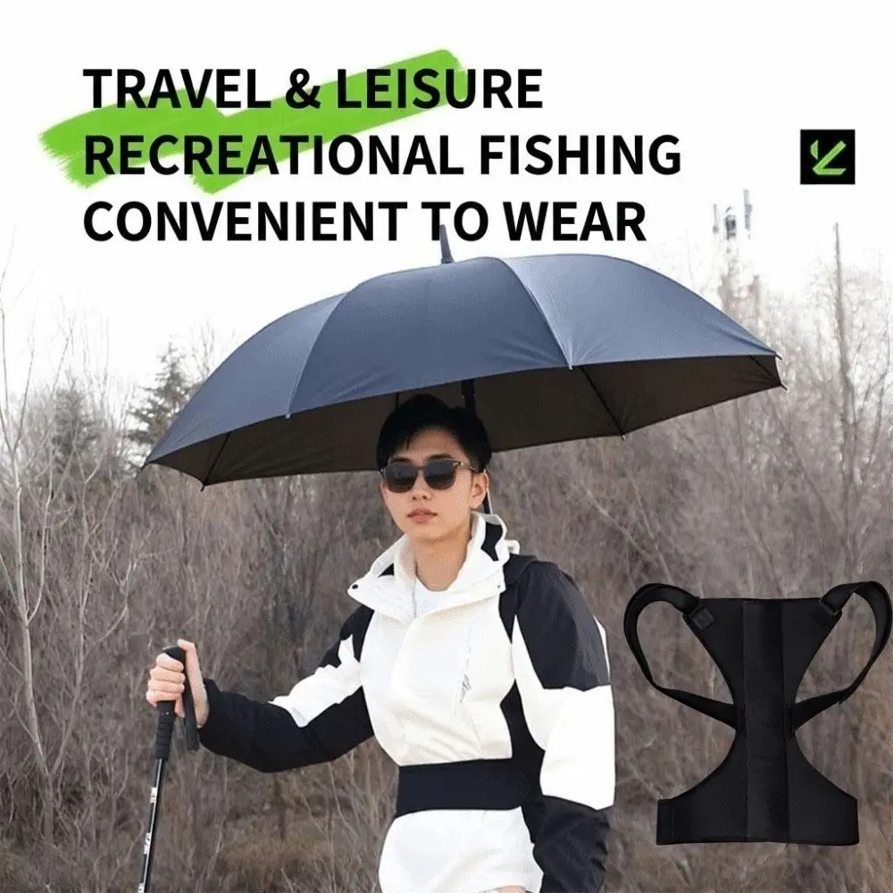 Wearable Backpack Umbrella Harness Body Mounted Lightweight Back Harness Umbrella Frame Adjustable Portable