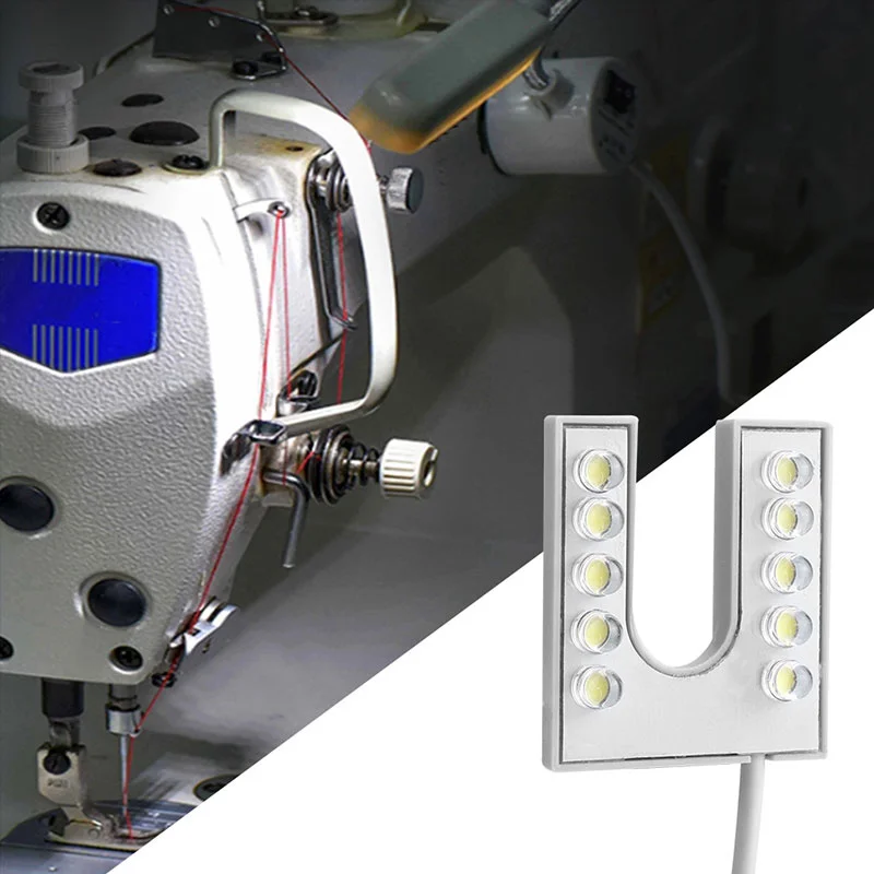 

EU/US Plug Sewing Machine Light 10 LEDs U Shape Industrial Lighting Lamp Magnetic Working Lights For Drill Presses Workbenches