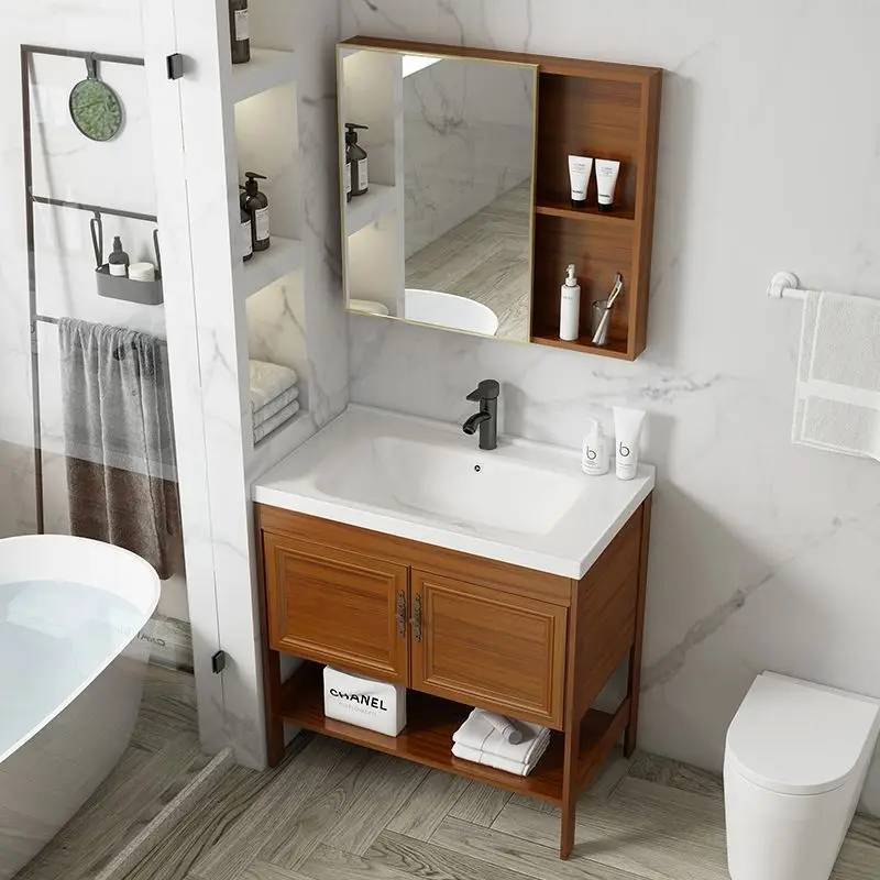 

Chinese Bathroom Pastoral Bathroom Cabinet Combination Wash Bin Balcony Ceramic