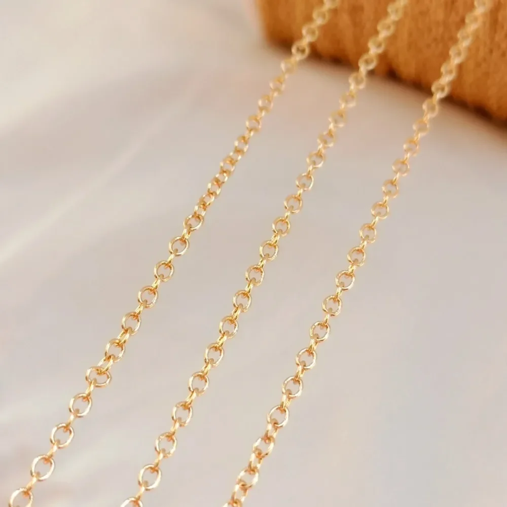 

Усиленная позолоченная 0,0-образная цепочка 14 карат Не спущенная цепочка, полуфабрикат браслет, ожерелье, материалы для ювелирных аксессуаров своими руками