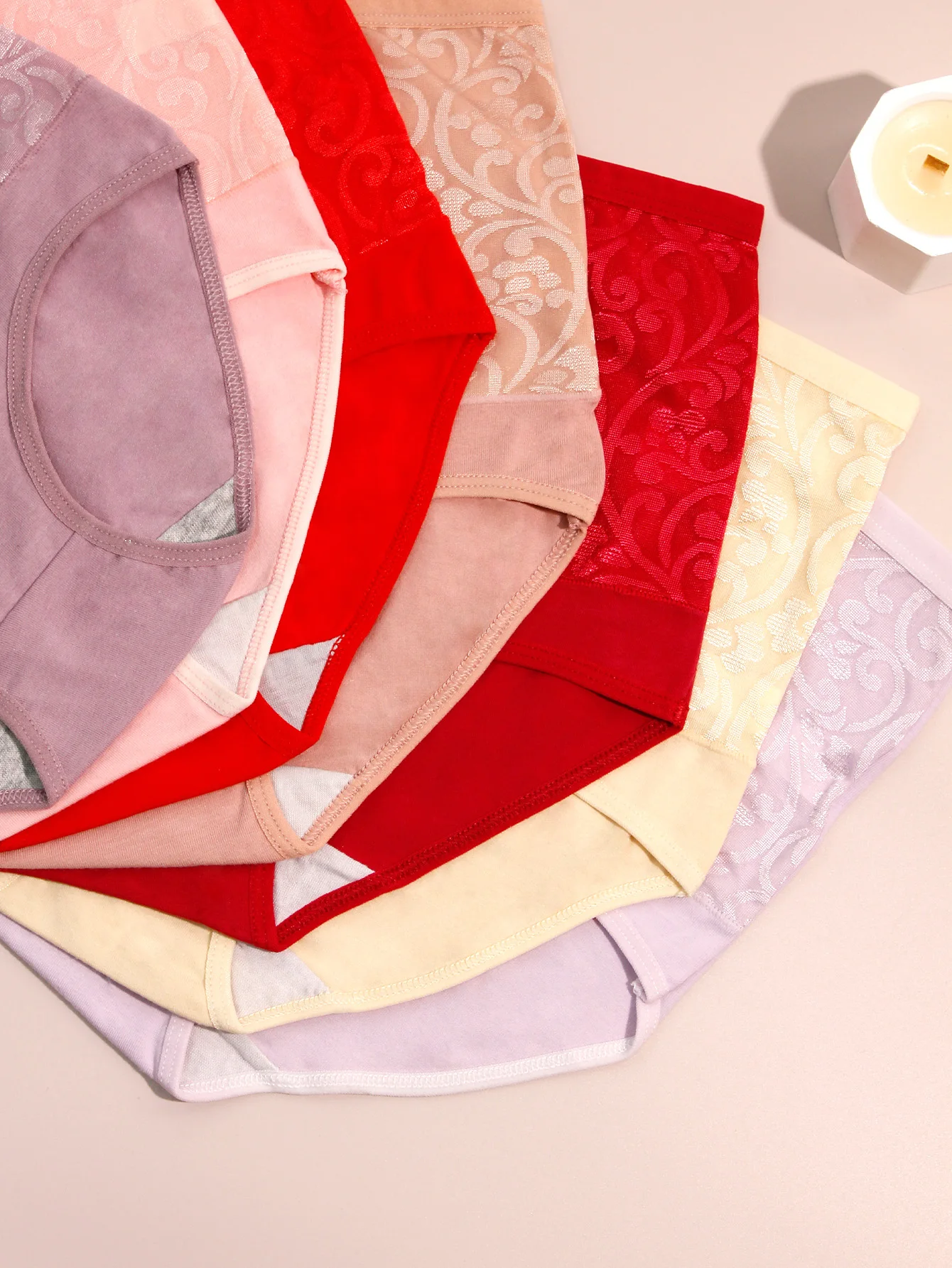 ارتفاع الخصر البطن التحكم الدانتيل لصق تشكيل المرأة مثلث سراويل مختلط الألوان 6-حزمة القطن المنشعب تنفس حجم الآسيوية