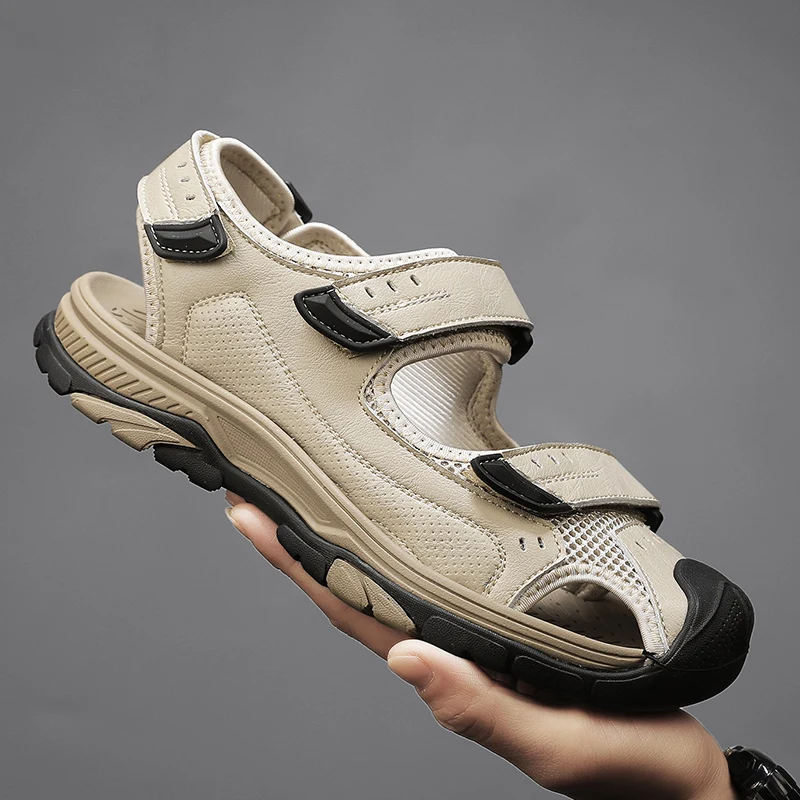 

Мужские сандалии ручной работы, роскошные классические стильные дышащие пляжные туфли для отдыха, бизнеса и офиса, уличная обувь 38-46, хит продаж, большие размеры