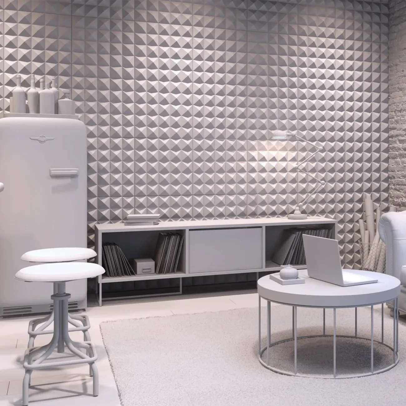 

3D Wall Stickers Waterproof and Moisture-proof Wall Sticker Simple Nordic Background Wall Company Image Checkout Exhibition Hall