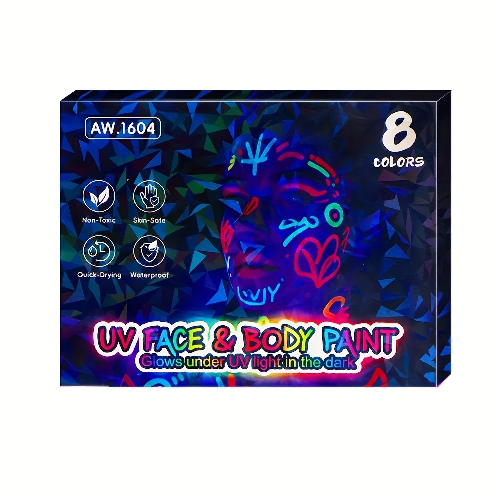 

8-color Fluorescent Painting Pen, Washable Graffiti Makeup Pen, Can Wipe Holiday Party Atmosphere Glow Pen